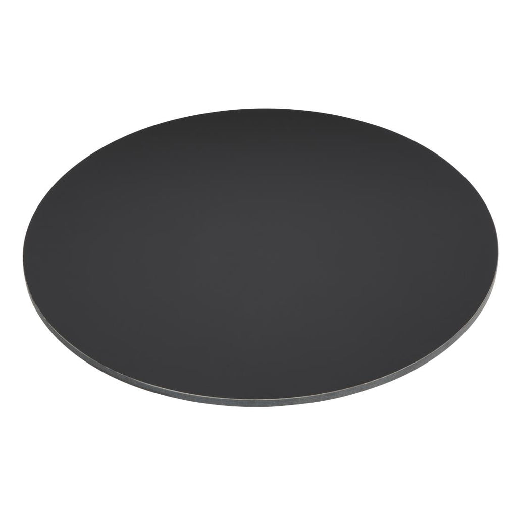 Bolero Matte Black Round Outdoor Table Top - 600mm