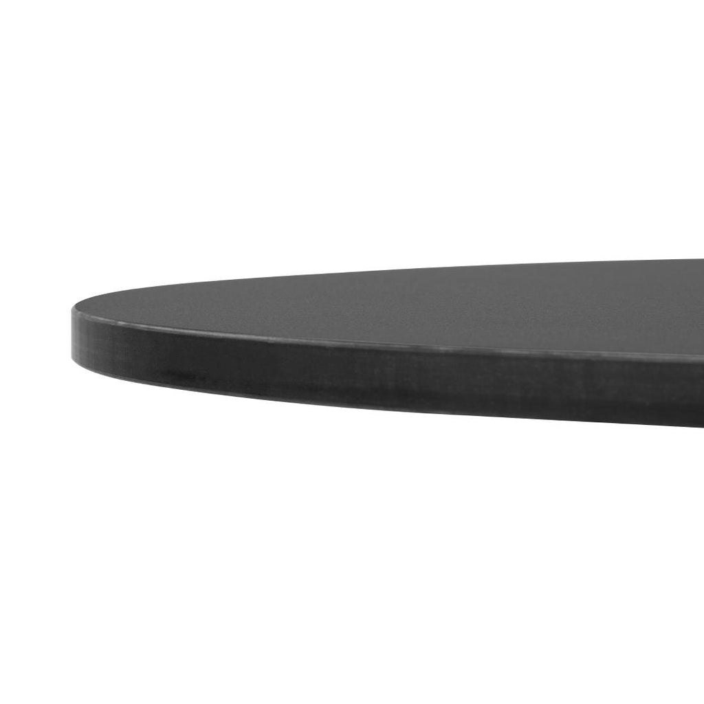 Bolero Matte Black Round Outdoor Table Top - 600mm
