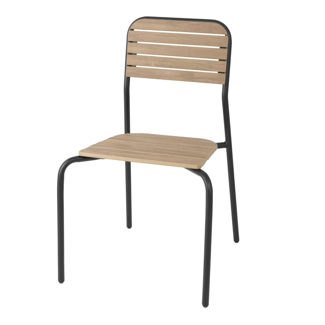 Bolero Santorini Wood Effect Outdoor Chairs (Set 4)