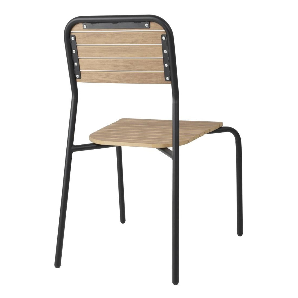 Bolero Santorini Wood Effect Outdoor Chairs (Set 4)