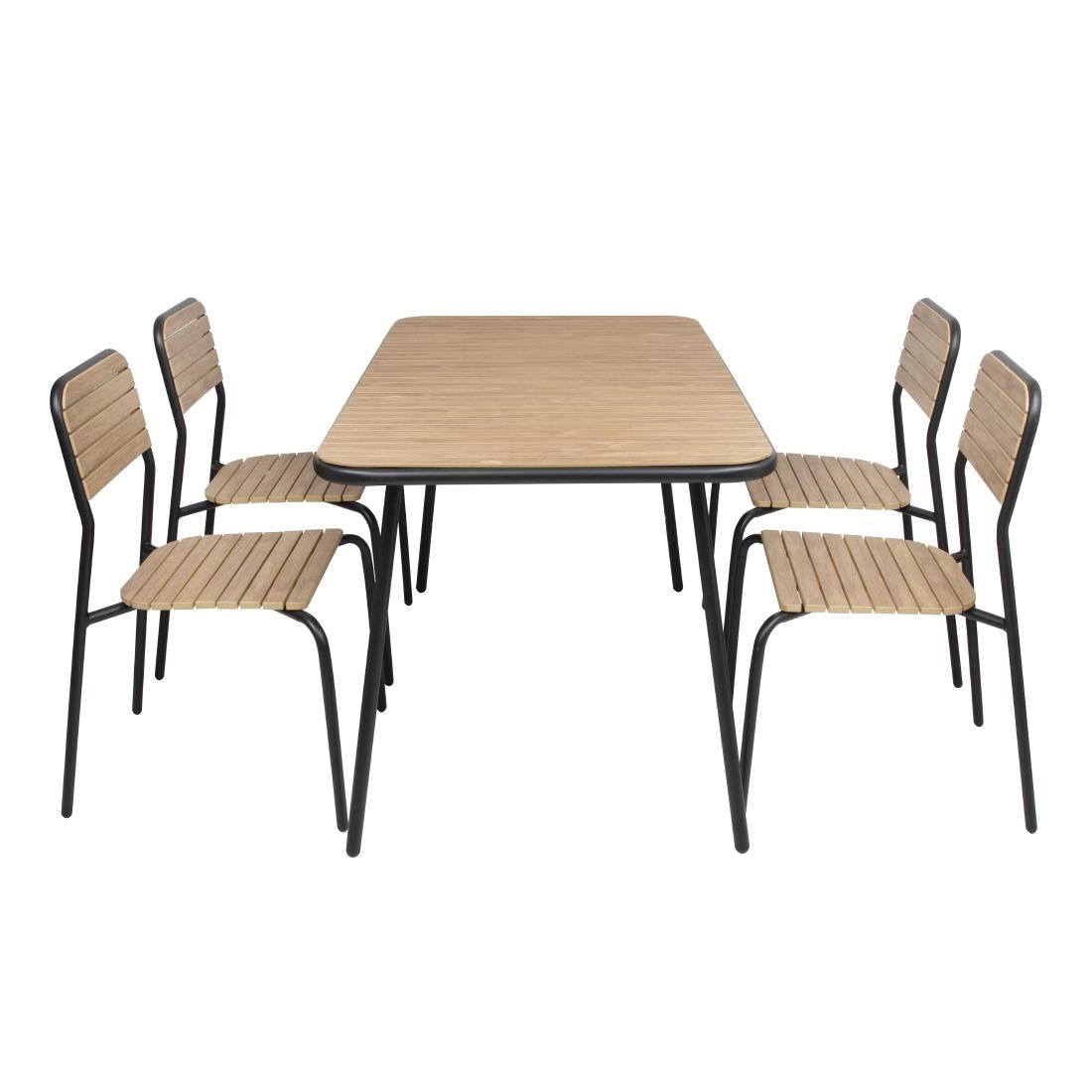 Bolero Santorini Wood Effect Outdoor Chairs (Set 4)