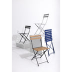 Bolero Grey Pavement Style Steel Folding Chairs (Pack 2)