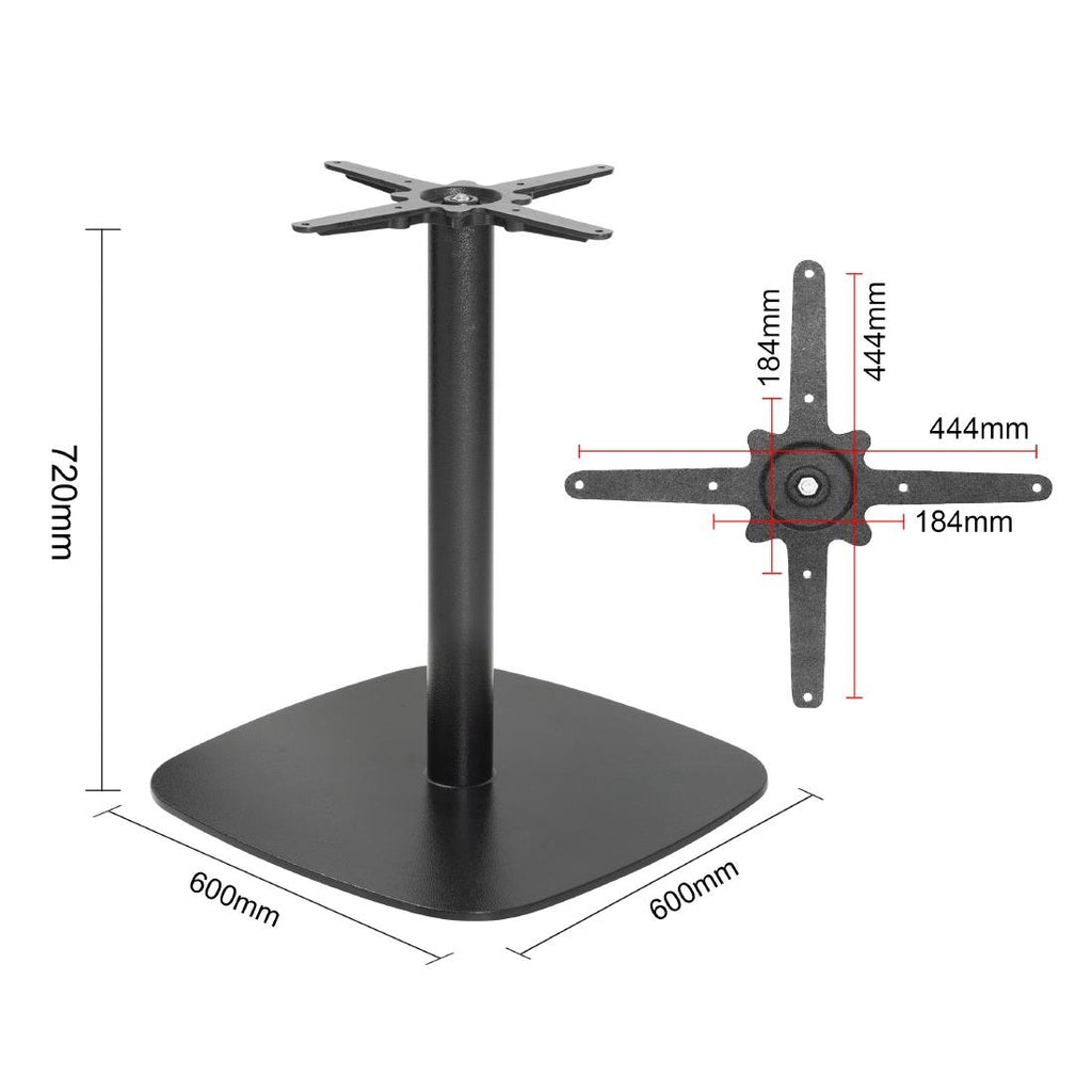 Bolero Black Cast Iron Table Base - 60x60x72cm