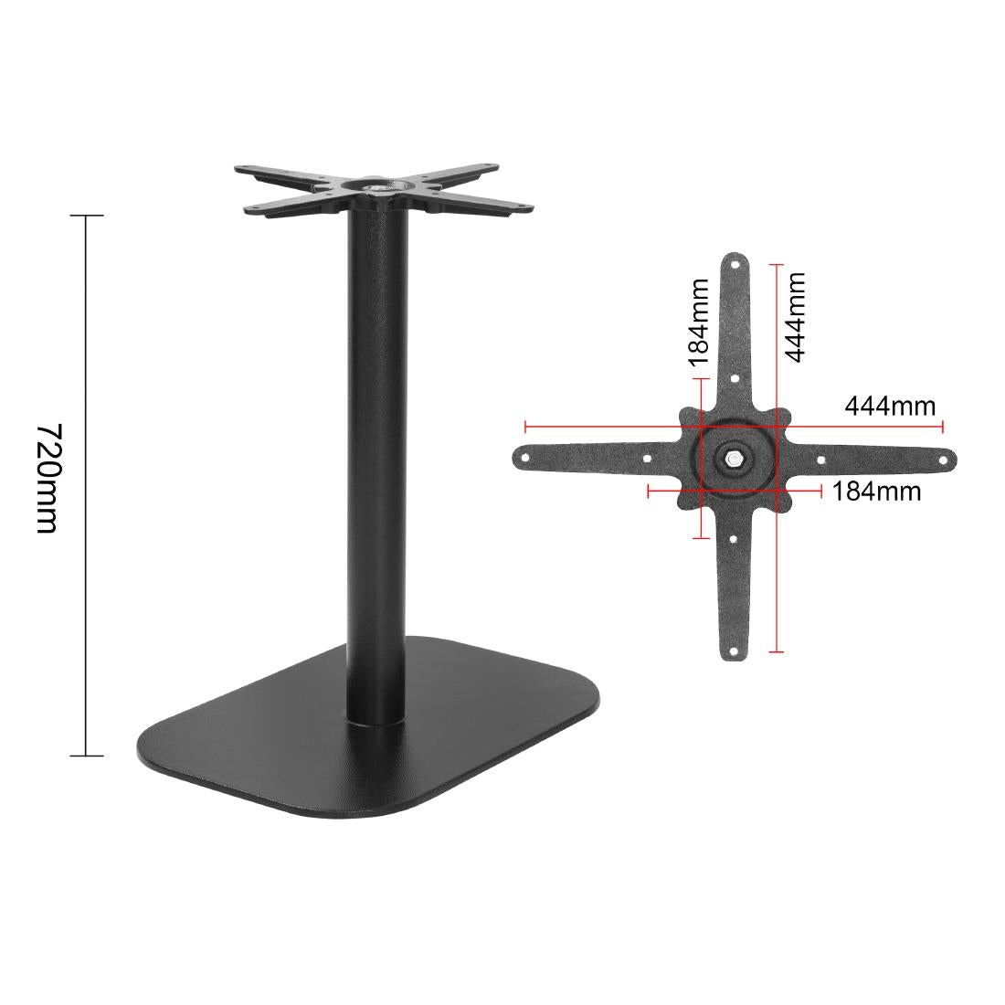 Bolero Black Cast Iron Table Base - 42x60x72cm