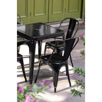 Bolero Black Steel Bistro Side Chair (Pack 4)