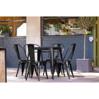 Bolero Black Steel Bistro Side Chair (Pack 4)