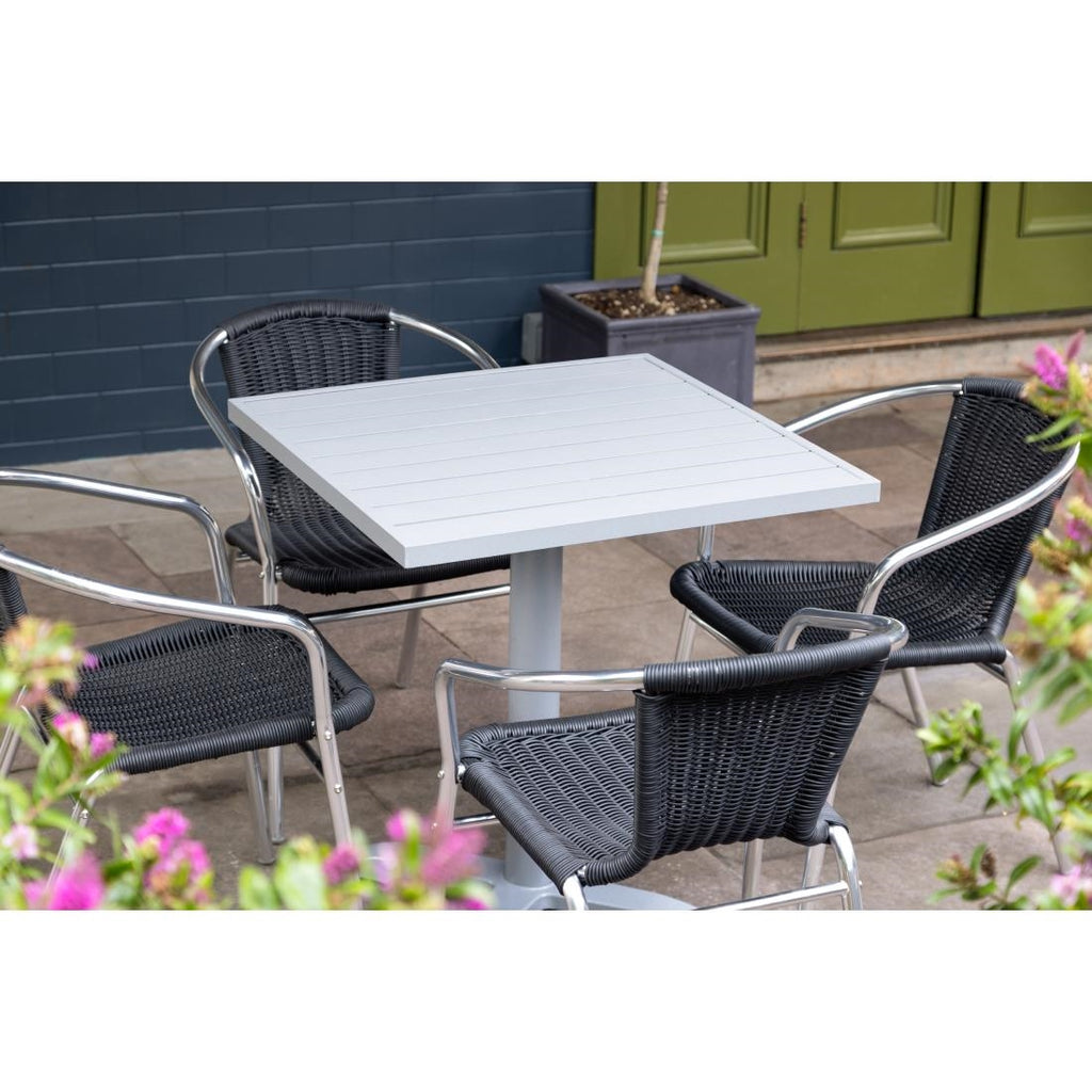 Bolero Light Grey Aluminium Table Top Square - 700mm