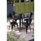 Bolero Black Steel Bistro Side Chair (Pack 4)