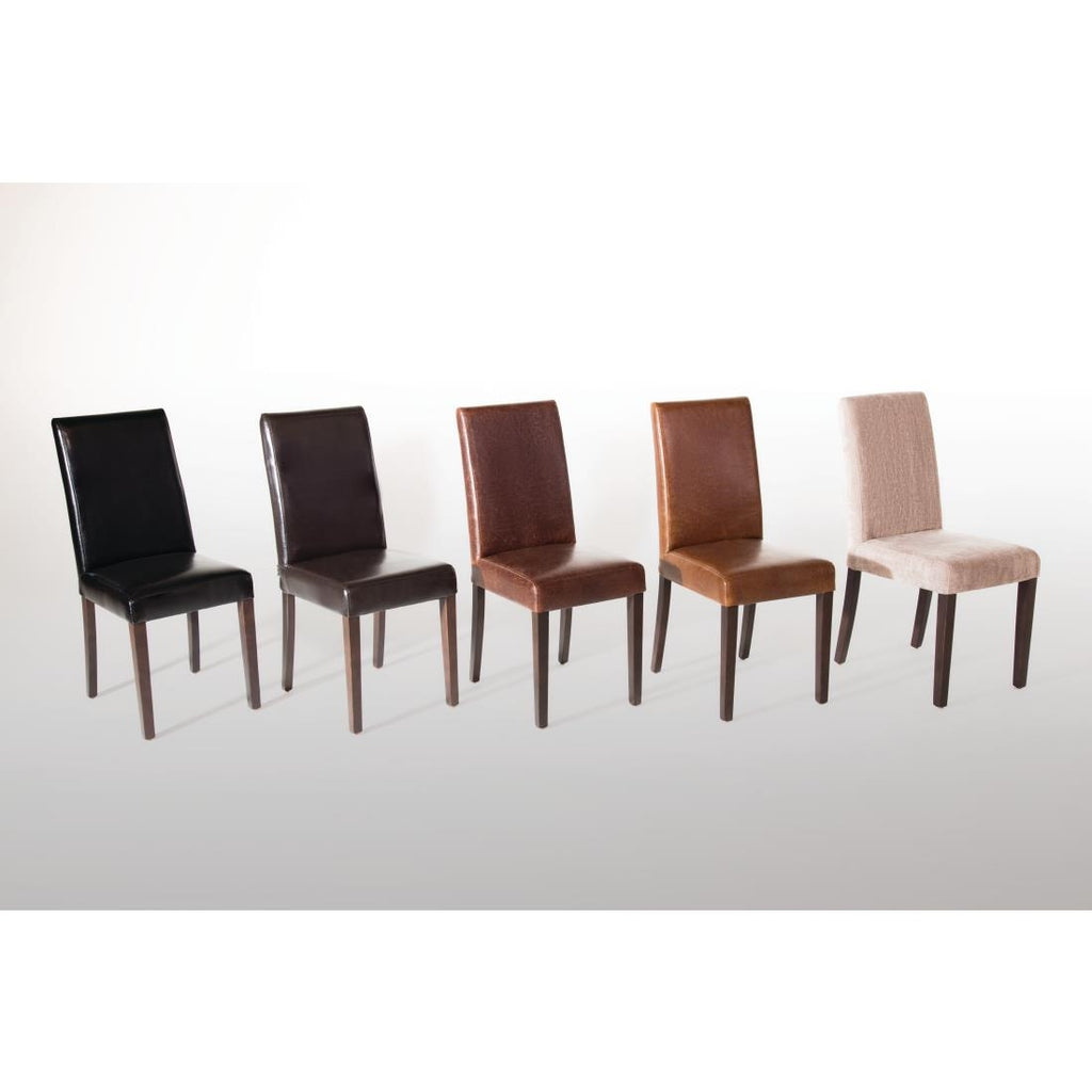 Bolero Faux Leather Dining Chair (Black) (Pack 2)