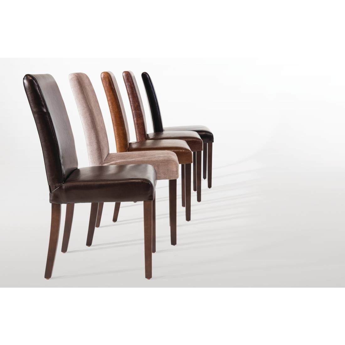 Bolero Faux Leather Dining Chair (Black) (Pack 2)