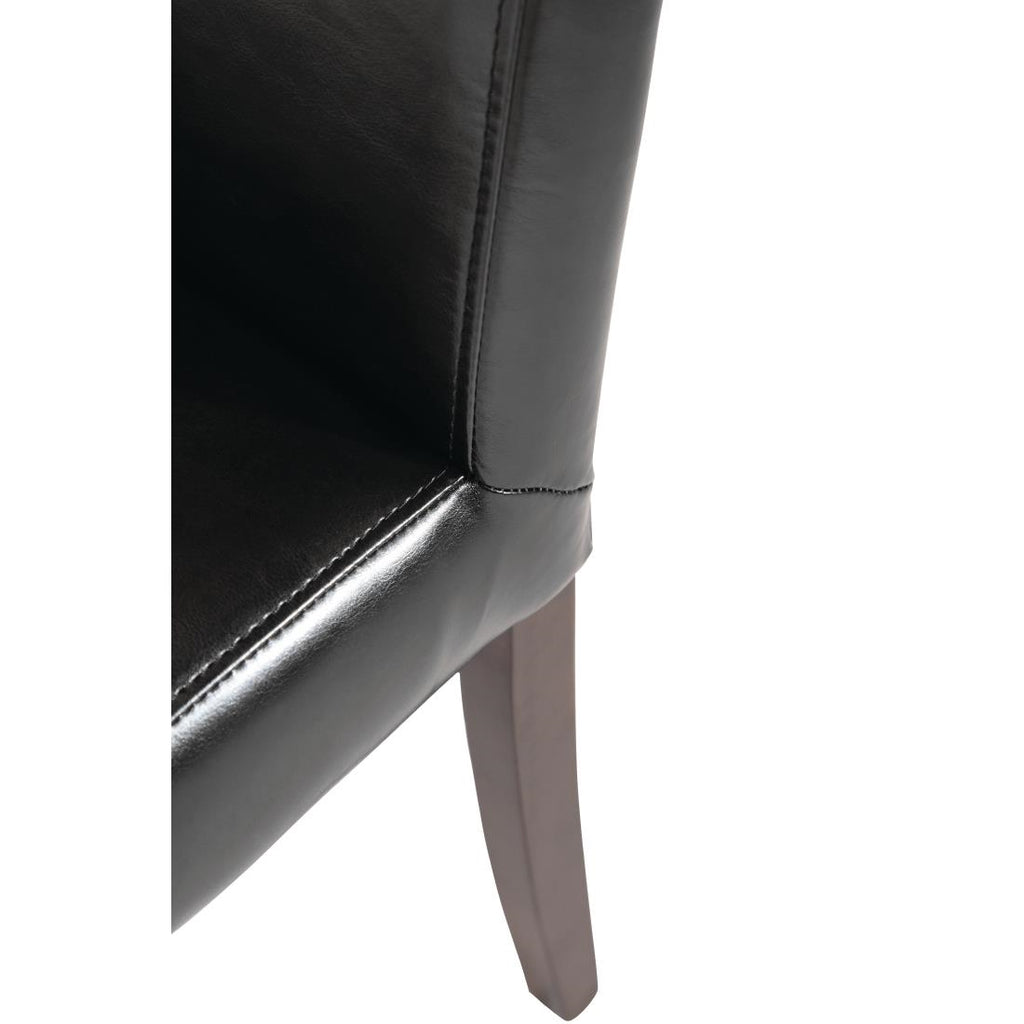 Bolero Faux Leather Dining Chair (Black) (Pack 2)
