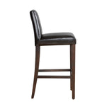 Bolero Faux Leather High Bar Stool with Full Back Dark Brown