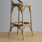 Bolero Wooden Barstool with Metal Cross Backrest - Natural (Single)