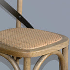 Bolero Wooden Barstool with Metal Cross Backrest - Natural (Single)