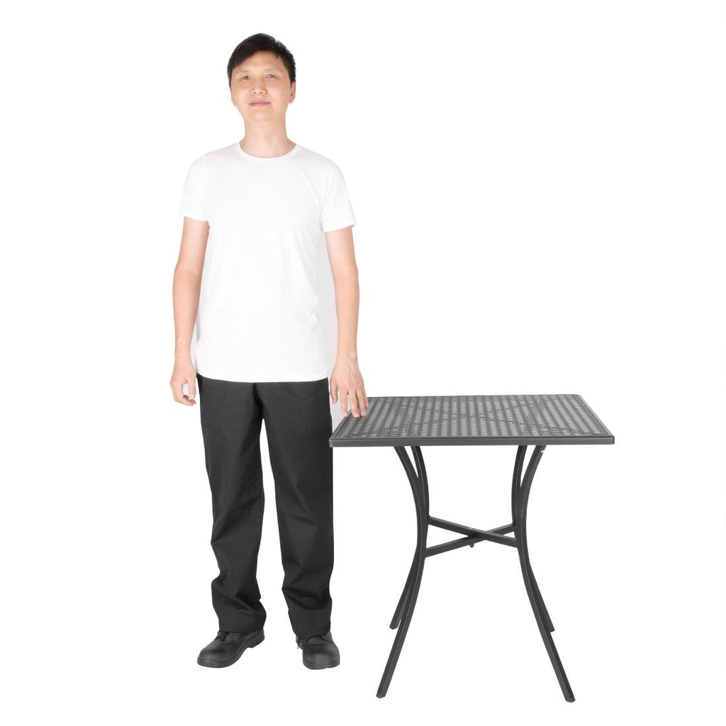 Bolero Black Steel Patterned Bistro Table 700mm Square