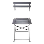 Bolero Black Pavement Style Steel Folding Chairs (Pack 2)