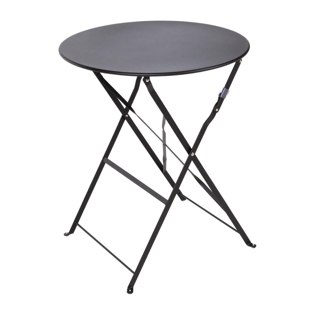 Bolero Black Pavement Style Steel Table 600mm Round