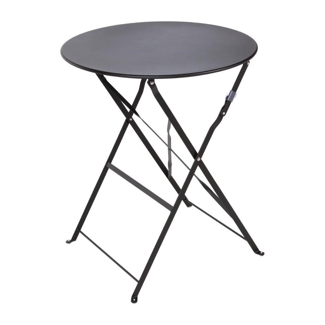 Bolero Black Pavement Style Steel Table 600mm Round