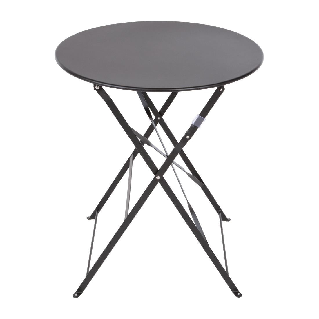 Bolero Black Pavement Style Steel Table 600mm Round
