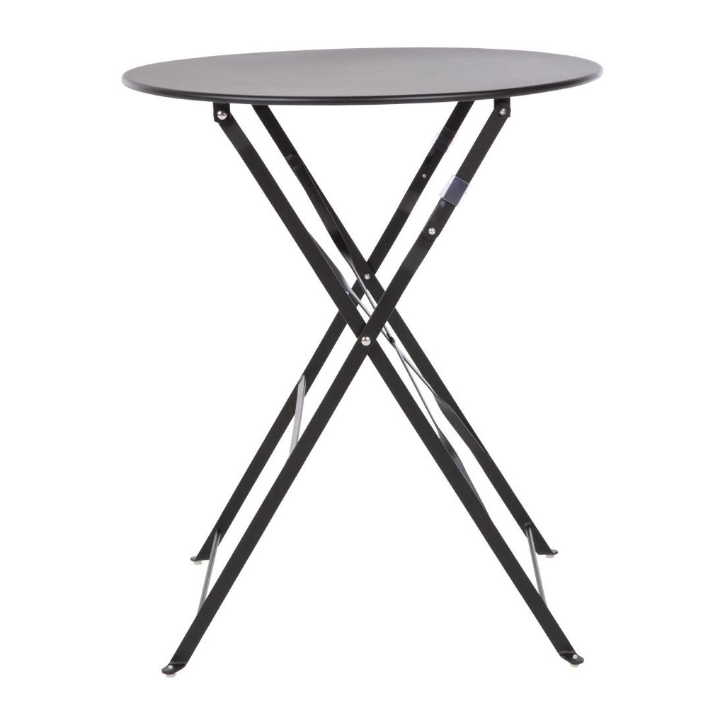 Bolero Black Pavement Style Steel Table 600mm Round