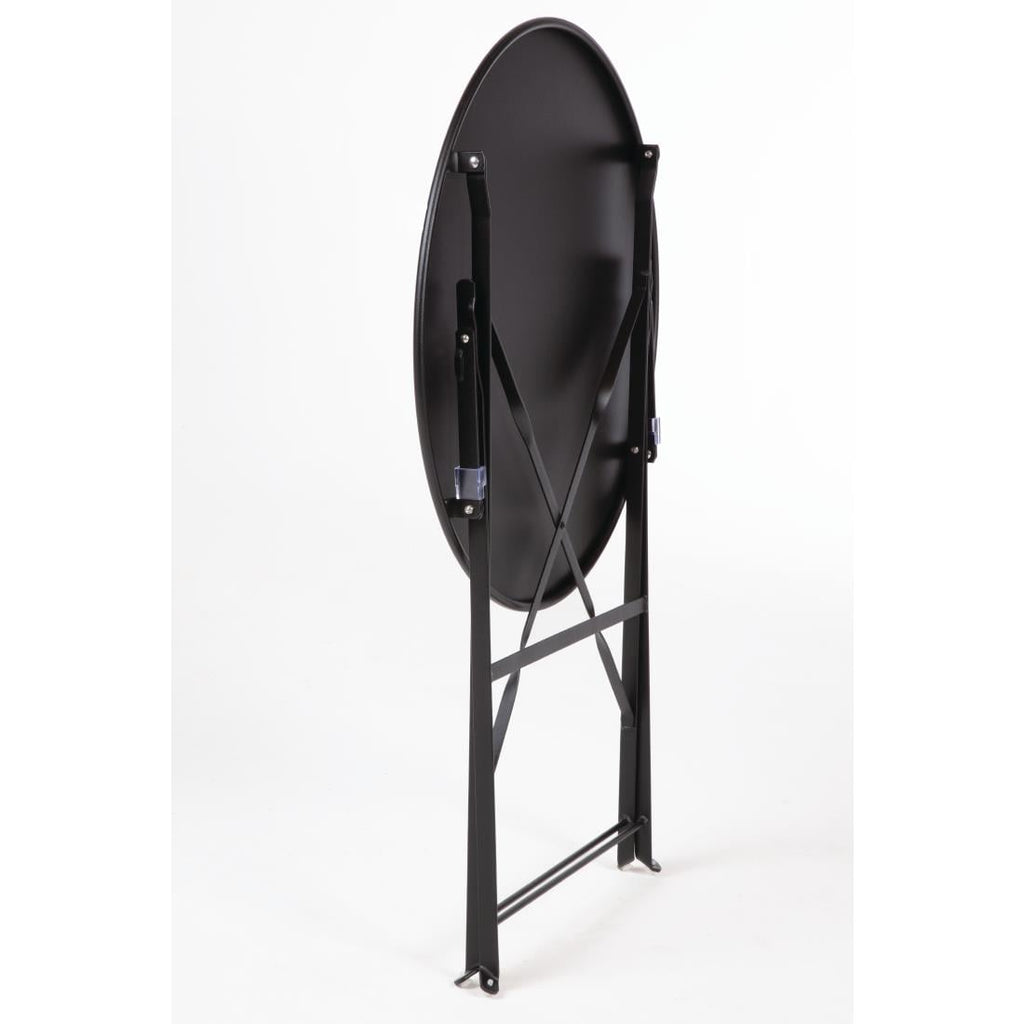 Bolero Black Pavement Style Steel Table 600mm Round