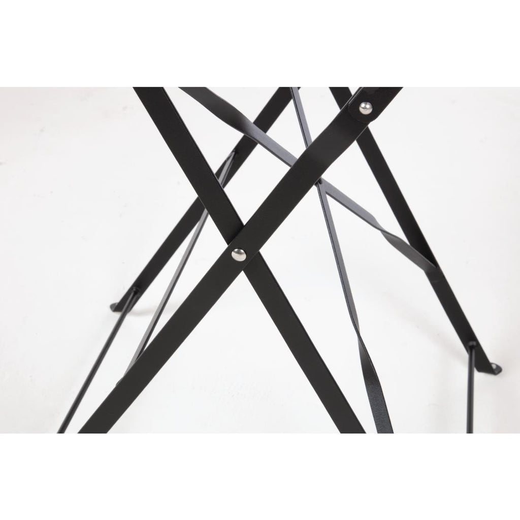 Bolero Black Pavement Style Steel Table 600mm Round
