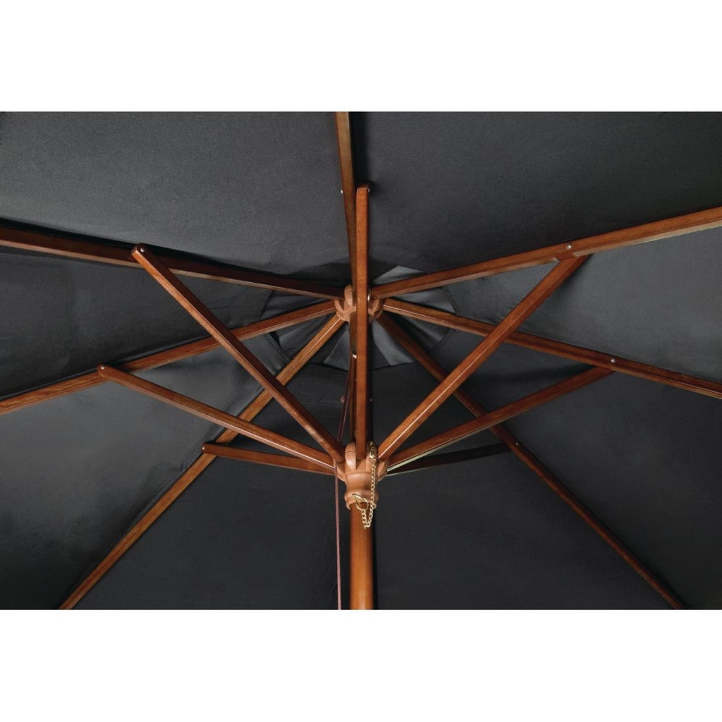 Bolero Square Pulley Umbrella Black - 2.5m