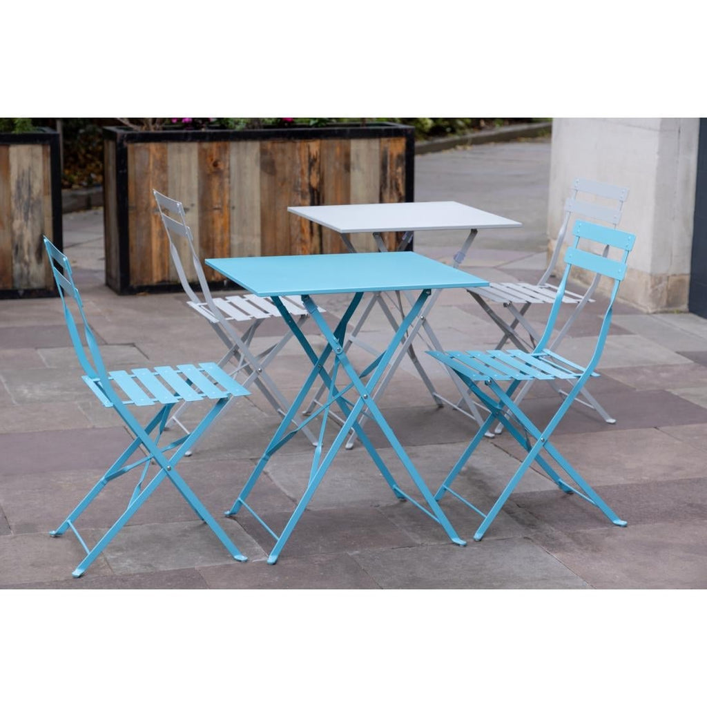 Bolero Grey Pavement Style Steel Table (600mm Square)