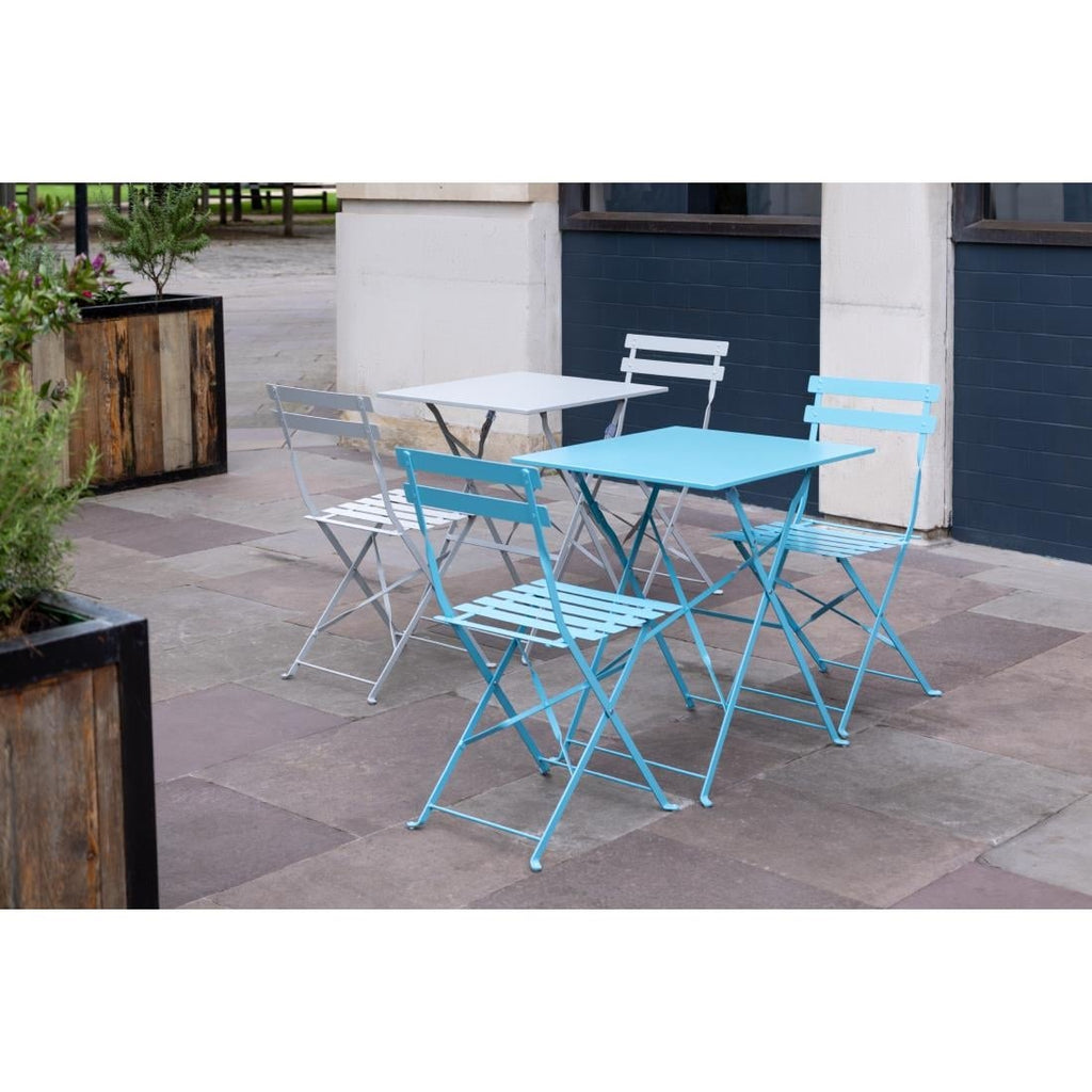 Bolero Grey Pavement Style Steel Table (600mm Square)