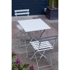 Bolero Grey Pavement Style Steel Folding Chairs (Pack 2)