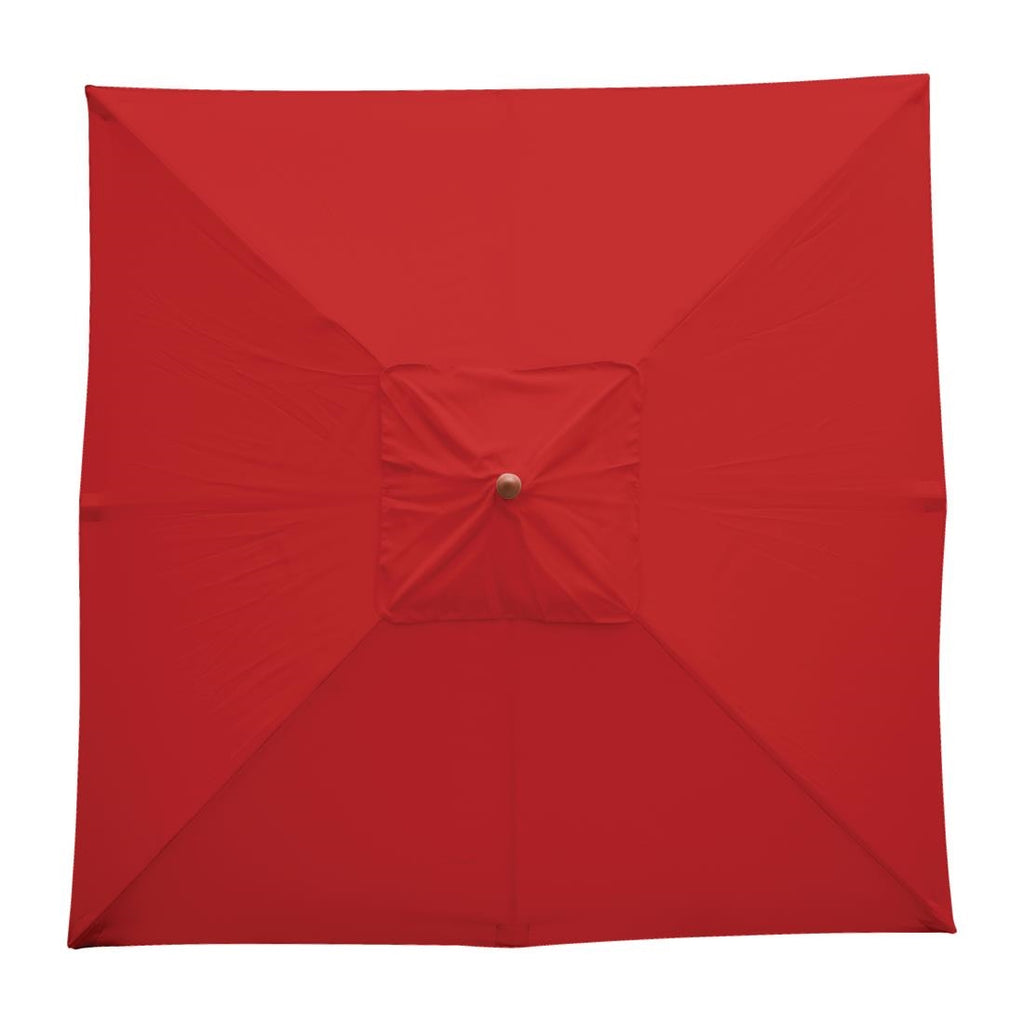 Bolero Square Pulley Umbrella Red - 2.5m