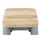 Bolero Steel  Bistro High Stool with Wooden Seatpad (Galvanised) (Pack 4)