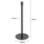 Bolero Flat Base Barrier Post Black (Set 2)