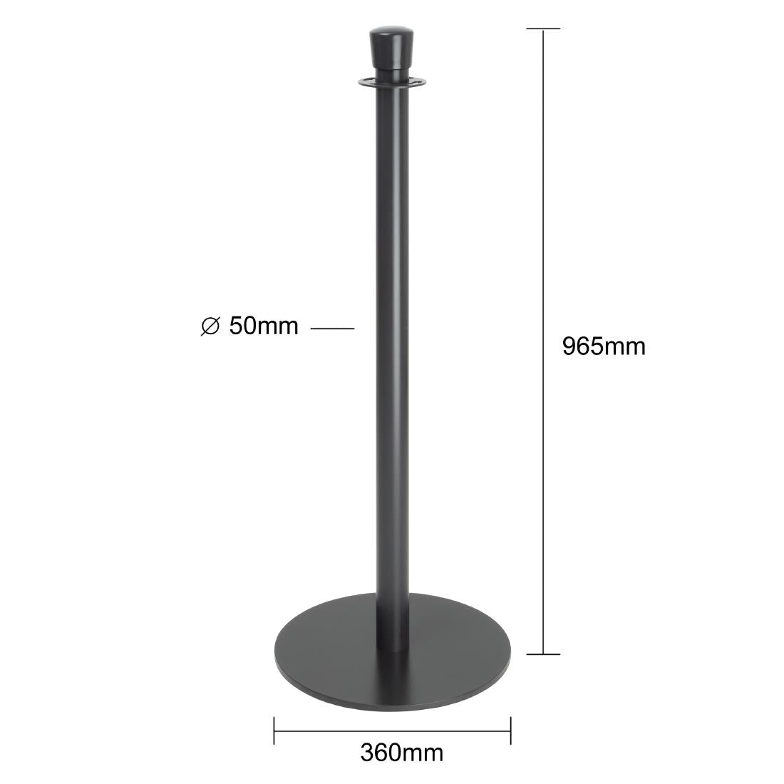 Bolero Flat Base Barrier Post Black (Set 2)