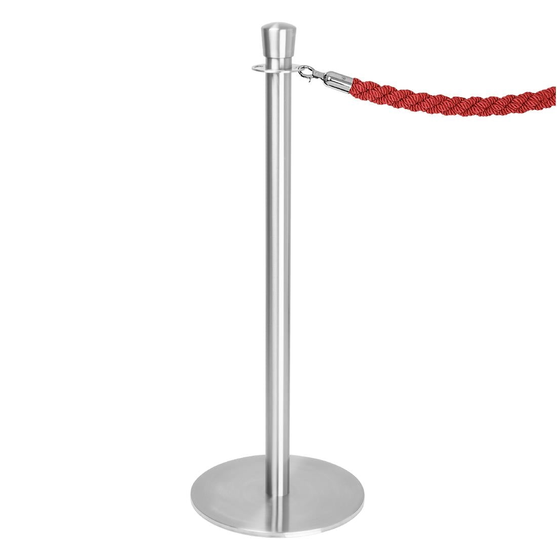 Bolero Flat Base Barrier Post Brushed Stainless Steel (Set 2)