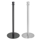 Bolero Flat Base Barrier Post Brushed Stainless Steel (Set 2)