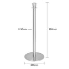 Bolero Flat Base Barrier Post Brushed Stainless Steel (Set 2)