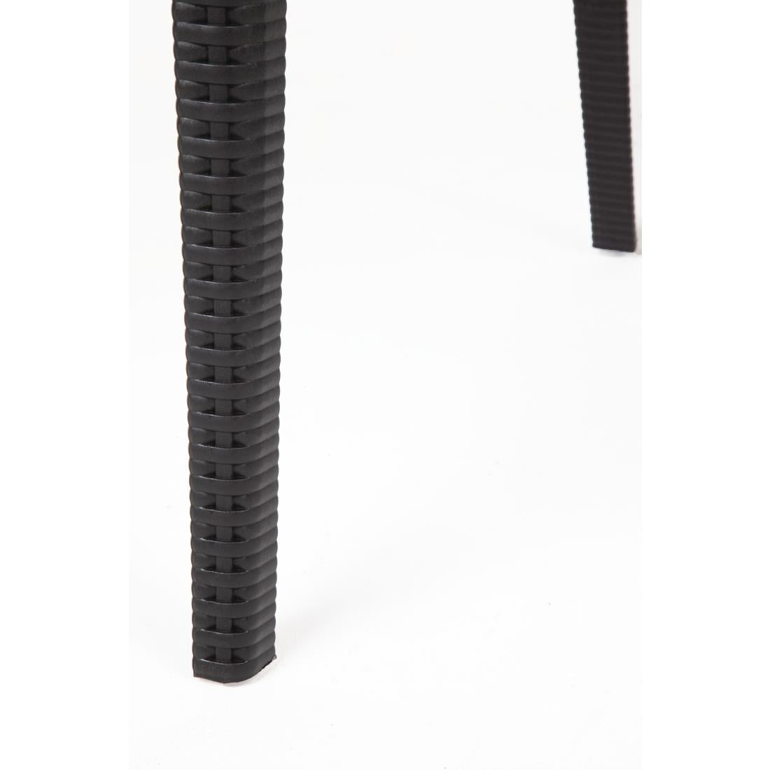 Bolero PP Rattan Wraparound Armchair Black (Pack 4)