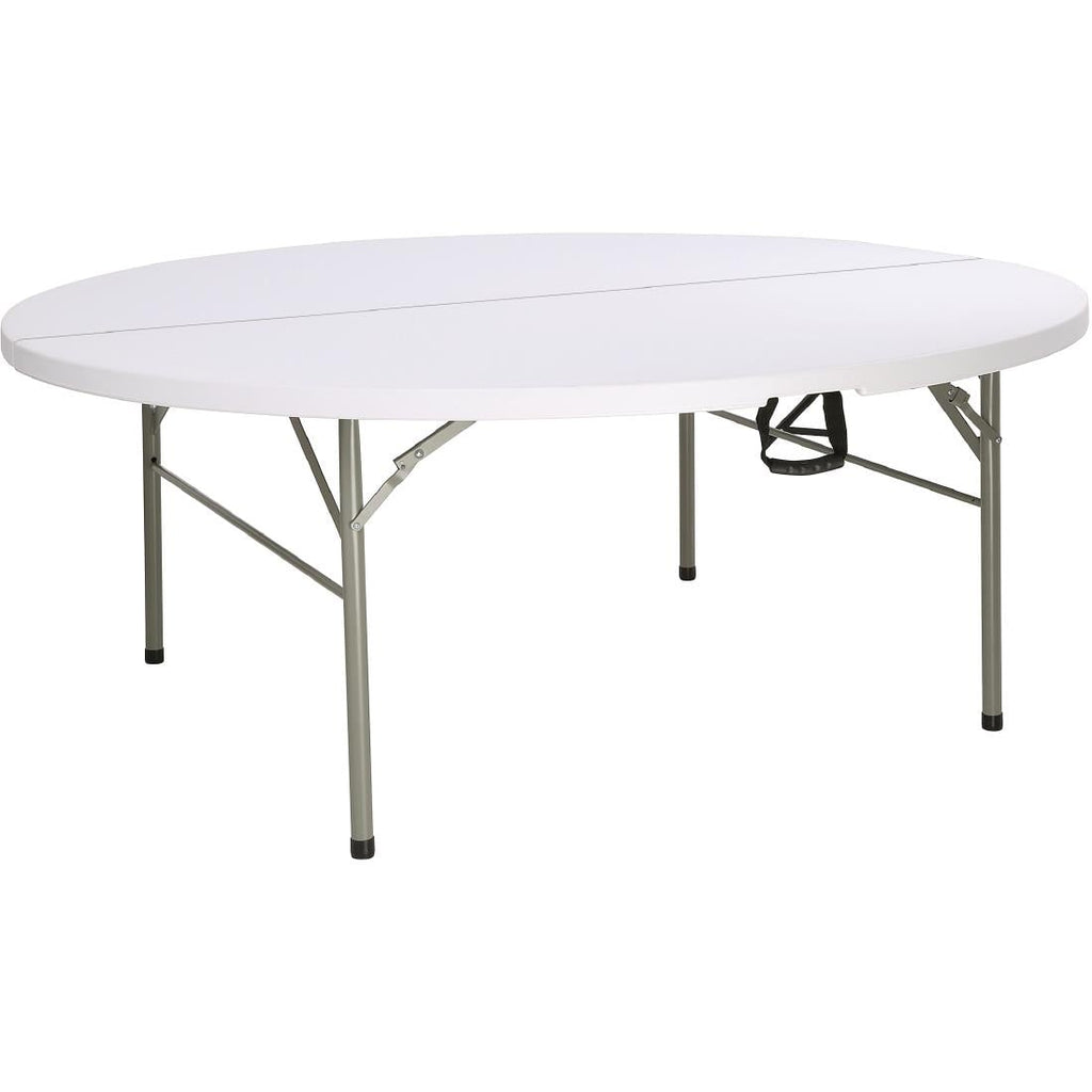 Bolero Centre Folding Table Round White Top - 180cm
