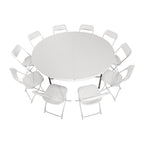 Bolero Centre Folding Table Round White Top - 180cm