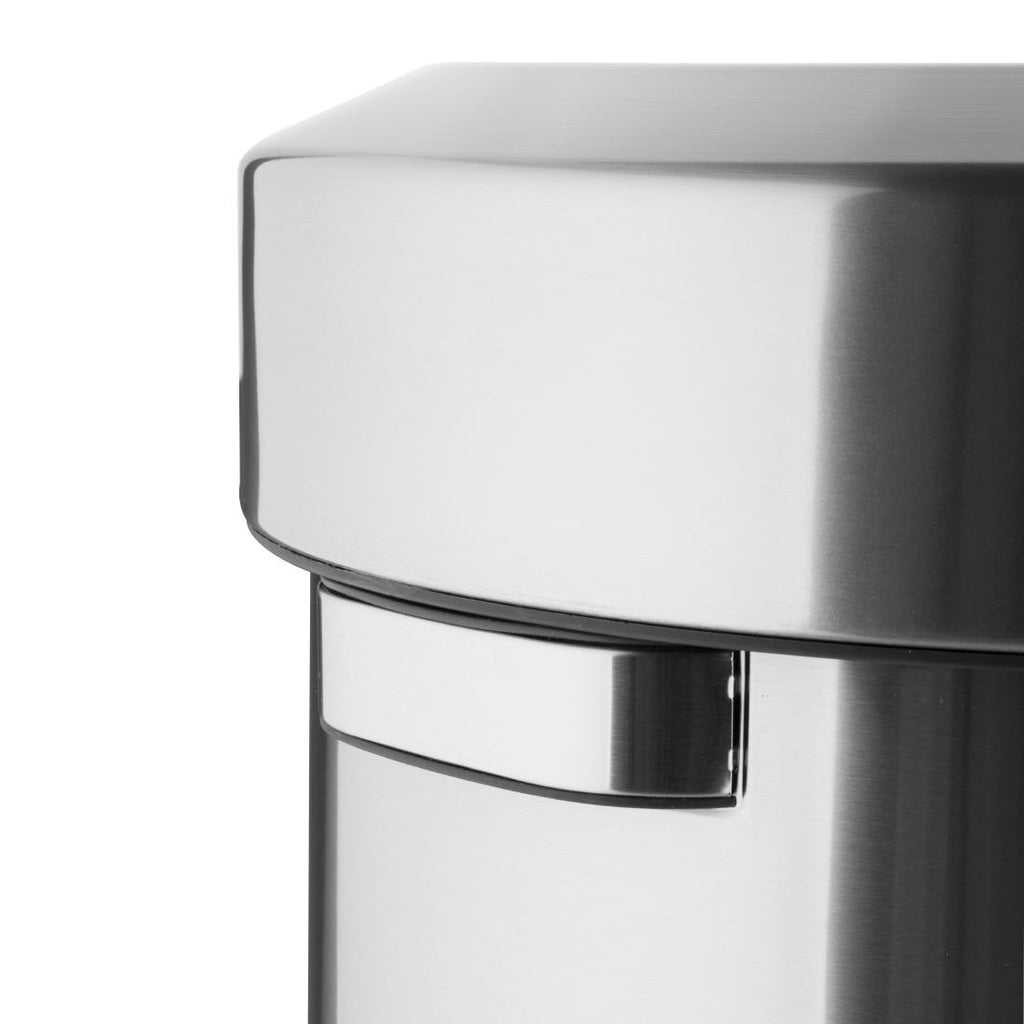 Bolero Brushed Steel Bin with Swing Lid 70ltr