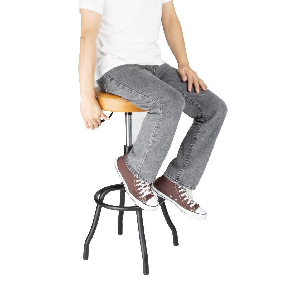 Bolero Brooklyn PU High Bar Stool - Caramel