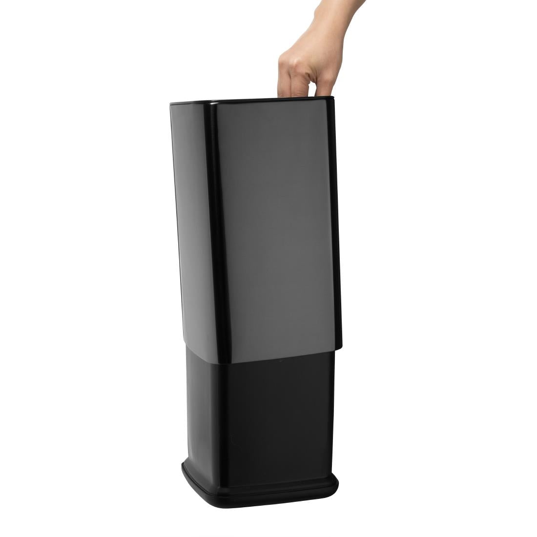 Bolero Square Waste Bin Titanium Black - 7Ltr