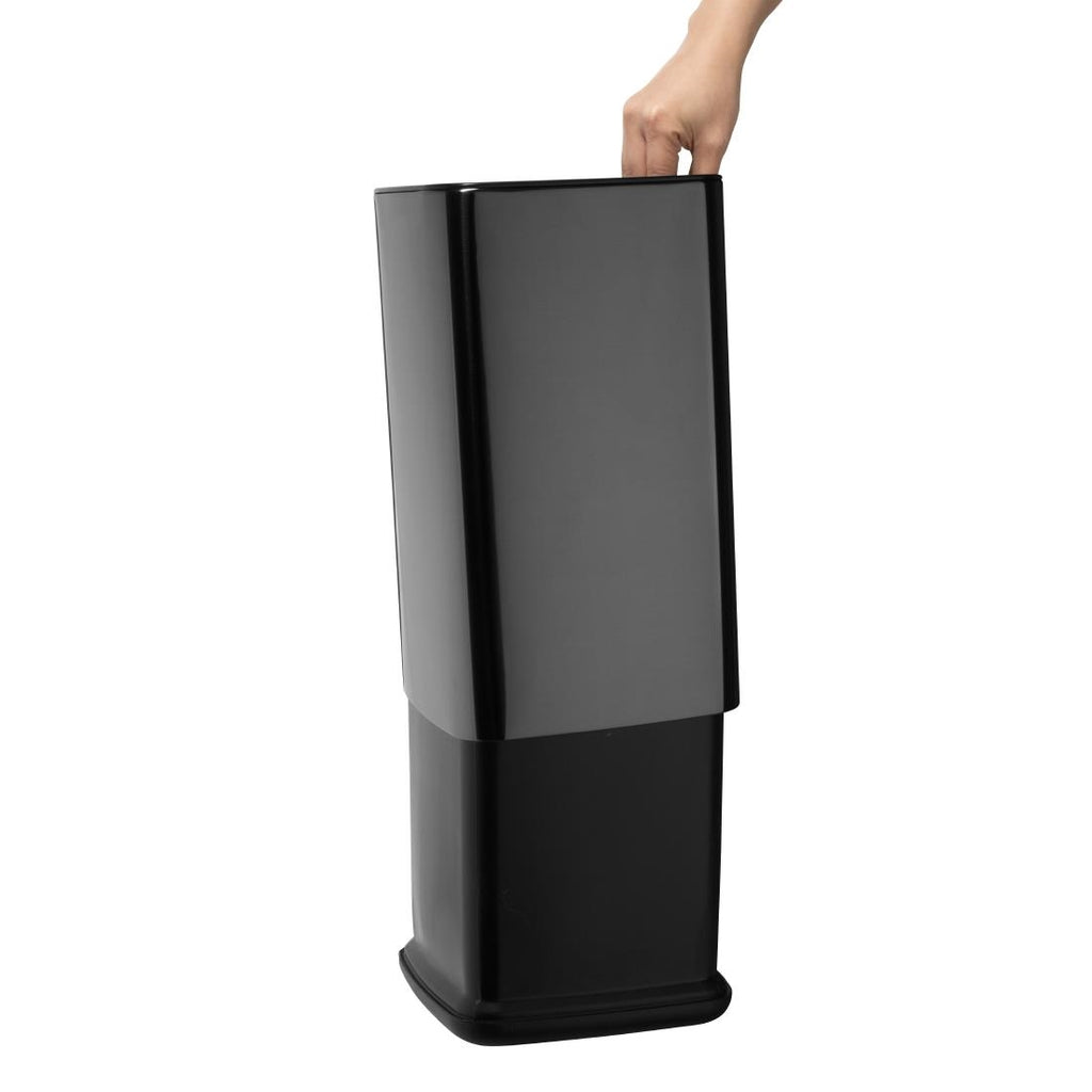 Bolero Square Waste Bin Titanium Black - 10Ltr