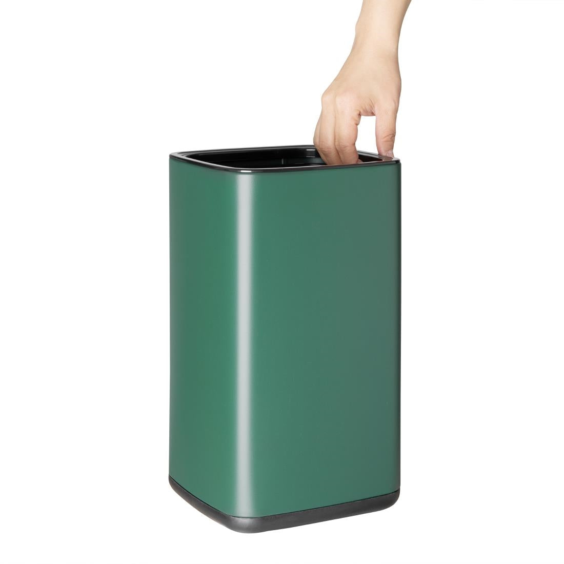 Bolero Square Waste Bin Green - 7Ltr