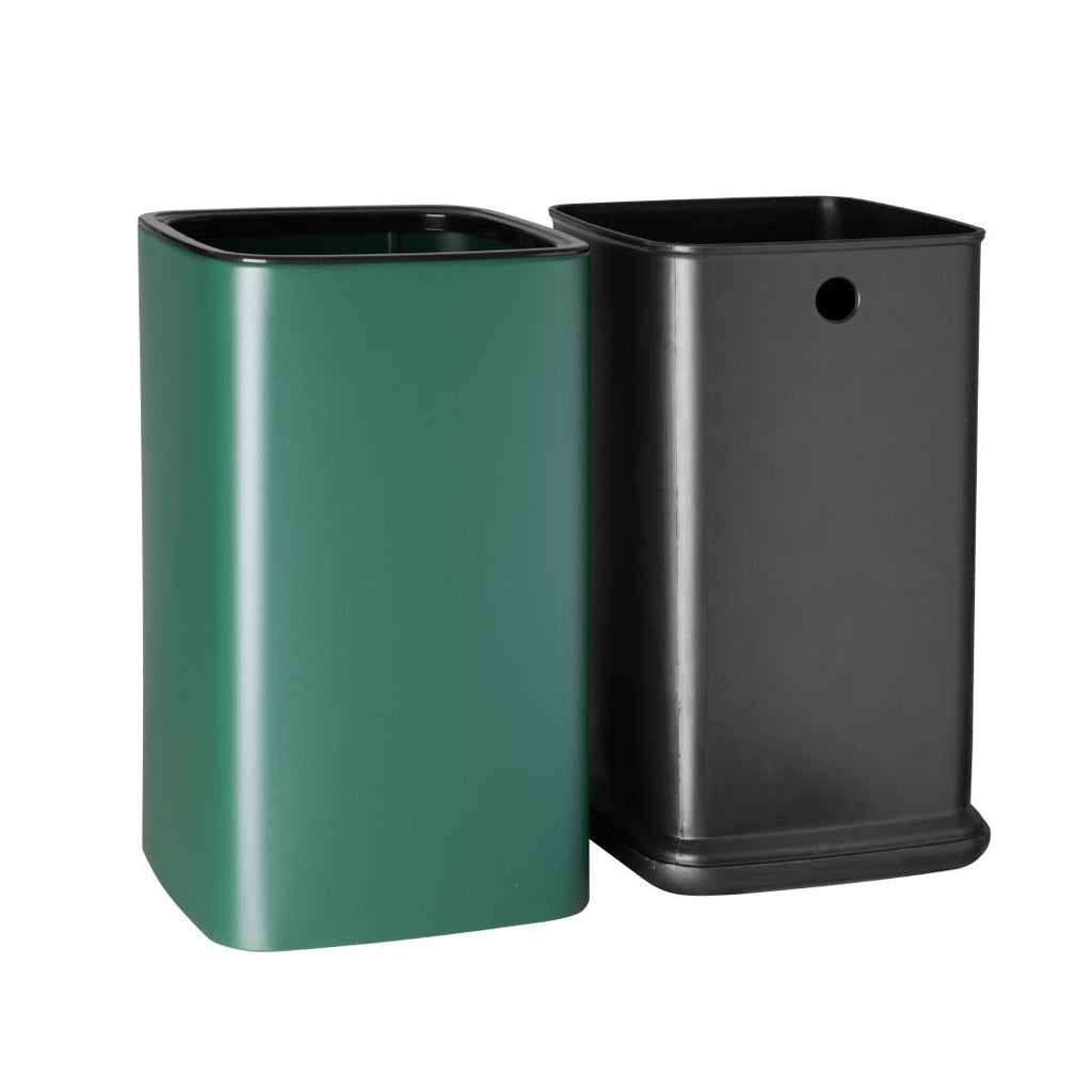 Bolero Square Waste Bin Green - 7Ltr