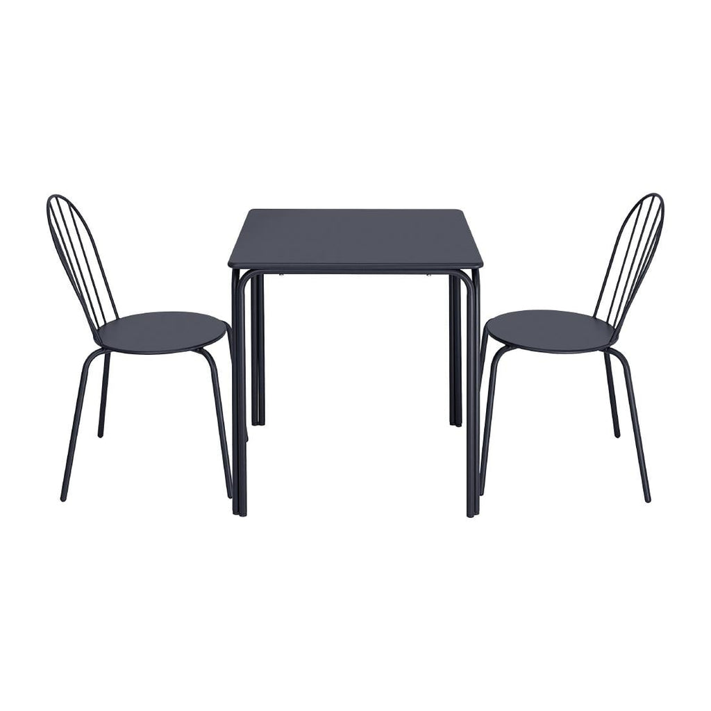 Bolero Adeline Steel Square Table Slate Blue - 700mm