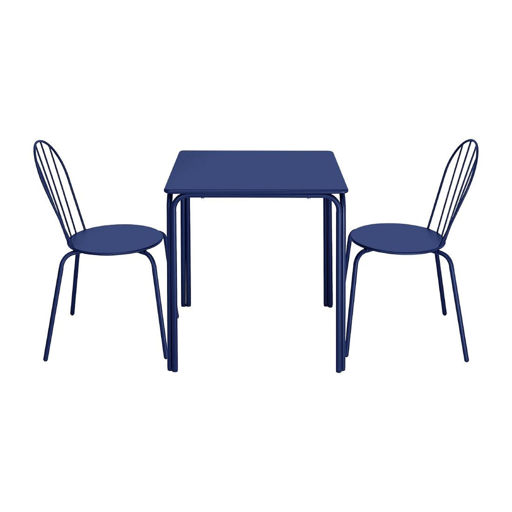 Bolero Adeline Steel Square Table Dark Navy - 700mm