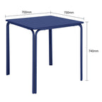 Bolero Adeline Steel Square Table Dark Navy - 700mm