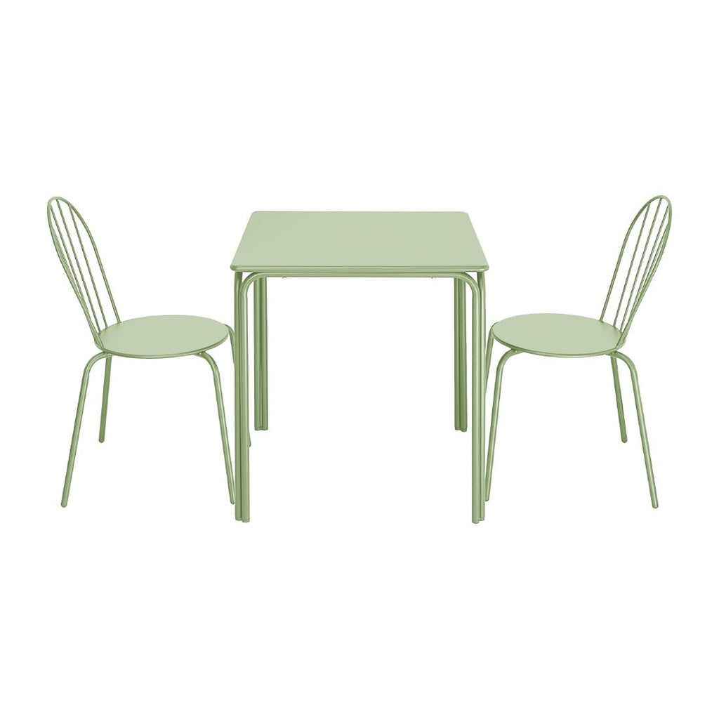Bolero Adeline Steel Square Table Light Green - 700mm